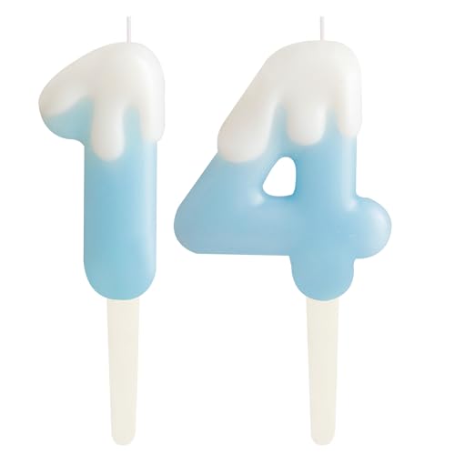 Eis Blau 14.Geburtstag Kerzen, Creme Zahlen 14.Geburtstag Party Dekoration, Geburtstag Kuchen Topper, Happy 14. Geburtstag Kuchen Kerzen für Geburtstag Party Hochzeit Jubiläum Feier Zubehör Eis Blau 14.Geburtstag Kerzen, Creme Zahlen 14.Geburtstag Party Dekoration, Geburtstag Kuchen Topper, Happy 14. Geburtstag Kuchen Kerzen für Geburtstag Party Hochzeit Jubiläum Feier Zubehör von ZHIHUI