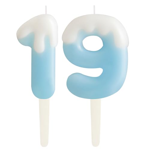 Eis Blau 19.Geburtstag Kerzen, Creme Zahlen 19.Geburtstag Party Dekoration, Geburtstag Kuchen Topper, Happy 19. Geburtstag Kuchen Kerzen für Geburtstag Party Hochzeit Jubiläum Feier Zubehör Eis Blau 19.Geburtstag Kerzen, Creme Zahlen 19.Geburtstag Party Dekoration, Geburtstag Kuchen Topper, Happy 19. Geburtstag Kuchen Kerzen für Geburtstag Party Hochzeit Jubiläum Feier Zubehör von ZHIHUI