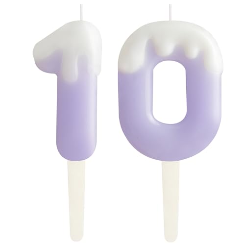 Eis Lila; 10.Geburtstag Kerzen, Creme Zahlen 10.Geburtstag Party Dekoration, Geburtstag Kuchen Topper, Happy 10. Geburtstag Kuchen Kerzen für Geburtstag Party Hochzeit Jubiläum Feier Zubehör Eis Lila; 10.Geburtstag Kerzen, Creme Zahlen 10.Geburtstag Party Dekoration, Geburtstag Kuchen Topper, Happy 10. Geburtstag Kuchen Kerzen für Geburtstag Party Hochzeit Jubiläum Feier Zubehör von ZHIHUI