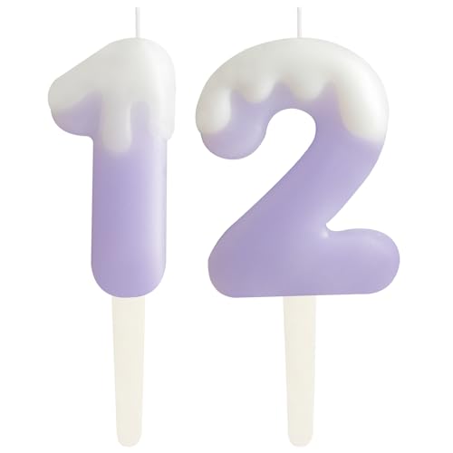 Eis Lila; 12.Geburtstag Kerzen, Creme Zahlen 12.Geburtstag Party Dekoration, Geburtstag Kuchen Topper, Happy 12. Geburtstag Kuchen Kerzen für Geburtstag Party Hochzeit Jubiläum Feier Zubehör Eis Lila; 12.Geburtstag Kerzen, Creme Zahlen 12.Geburtstag Party Dekoration, Geburtstag Kuchen Topper, Happy 12. Geburtstag Kuchen Kerzen für Geburtstag Party Hochzeit Jubiläum Feier Zubehör von ZHIHUI