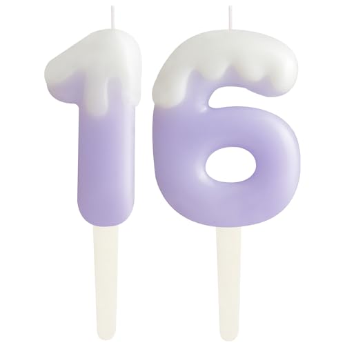 Eis Lila; 16.Geburtstag Kerzen, Creme Zahlen 16.Geburtstag Party Dekoration, Geburtstag Kuchen Topper, Happy 16. Geburtstag Kuchen Kerzen für Geburtstag Party Hochzeit Jubiläum Feier Zubehör Eis Lila; 16.Geburtstag Kerzen, Creme Zahlen 16.Geburtstag Party Dekoration, Geburtstag Kuchen Topper, Happy 16. Geburtstag Kuchen Kerzen für Geburtstag Party Hochzeit Jubiläum Feier Zubehör von ZHIHUI