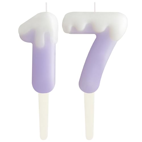 Eis Lila; 17.Geburtstag Kerzen, Creme Zahlen 17.Geburtstag Party Dekoration, Geburtstag Kuchen Topper, Happy 17. Geburtstag Kuchen Kerzen für Geburtstag Party Hochzeit Jubiläum Feier Zubehör Eis Lila; 17.Geburtstag Kerzen, Creme Zahlen 17.Geburtstag Party Dekoration, Geburtstag Kuchen Topper, Happy 17. Geburtstag Kuchen Kerzen für Geburtstag Party Hochzeit Jubiläum Feier Zubehör von ZHIHUI