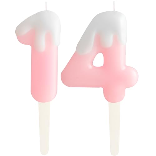Eis Rosa 14.Geburtstag Kerzen, Creme Zahlen 14.Geburtstag Party Dekoration, Geburtstag Kuchen Topper, Happy 14. Geburtstag Kuchen Kerzen für Geburtstag Party Hochzeit Jubiläum Feier Zubehör Eis Rosa 14.Geburtstag Kerzen, Creme Zahlen 14.Geburtstag Party Dekoration, Geburtstag Kuchen Topper, Happy 14. Geburtstag Kuchen Kerzen für Geburtstag Party Hochzeit Jubiläum Feier Zubehör von ZHIHUI