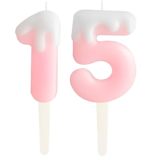Eis Rosa 15.Geburtstag Kerzen, Creme Zahlen 15.Geburtstag Party Dekoration, Geburtstag Kuchen Topper, Happy 15. Geburtstag Kuchen Kerzen für Geburtstag Party Hochzeit Jubiläum Feier Zubehör Eis Rosa 15.Geburtstag Kerzen, Creme Zahlen 15.Geburtstag Party Dekoration, Geburtstag Kuchen Topper, Happy 15. Geburtstag Kuchen Kerzen für Geburtstag Party Hochzeit Jubiläum Feier Zubehör von ZHIHUI