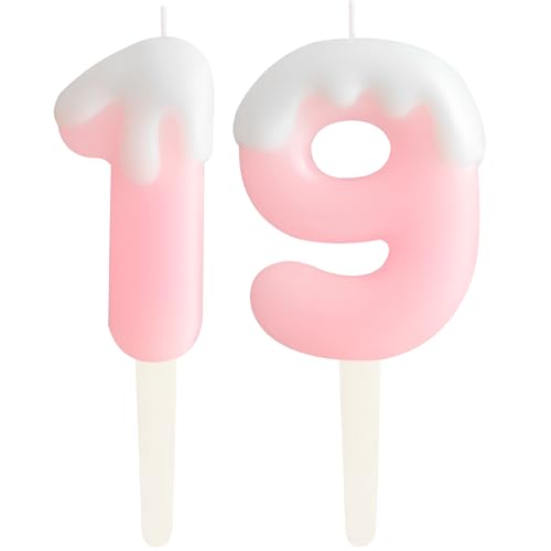 Eis Rosa 19.Geburtstag Kerzen, Creme Zahlen 19.Geburtstag Party Dekoration, Geburtstag Kuchen Topper, Happy 19. Geburtstag Kuchen Kerzen für Geburtstag Party Hochzeit Jubiläum Feier Zubehör Eis Rosa 19.Geburtstag Kerzen, Creme Zahlen 19.Geburtstag Party Dekoration, Geburtstag Kuchen Topper, Happy 19. Geburtstag Kuchen Kerzen für Geburtstag Party Hochzeit Jubiläum Feier Zubehör von ZHIHUI