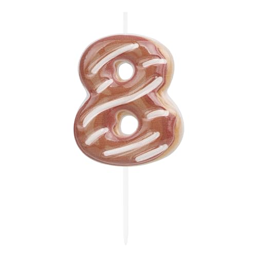 ZHIHUI Geburtstagskerzen, Donut-Kekszahlen, Partydekoration, lebendige Schokoladenkuchenaufsatz, niedliche Happy Birthday Kuchen Kerzen für Geburtstagsfeier, Hochzeitstag, Feier Supplies (Zahlen 8) von ZHIHUI