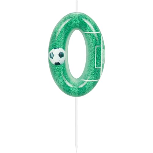 ZHIHUI Geburtstagskerzen, Fußball-Motto-Partydekorationen, Zahlen-Alles Gute zum Geburtstag-Kuchenkerzen, Fußball-Kerzen für Kinder-Fußballfans-Spieler, Cake-Top-Party-Motto-Partyzubehör (Nr.0) von ZHIHUI