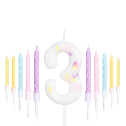 ZHIHUI Geburtstagskerzen, lebendige Regenbogenzahlen, Party-Dekoration, 3. Geburtstag, Kuchenkerzen, niedliche Happy Birthday-Kuchenkerzen für Geburtstagsparty, Hochzeitstag, Feier, Zubehör, 11 Stück ZHIHUI Geburtstagskerzen, lebendige Regenbogenzahlen, Party-Dekoration, 3. Geburtstag, Kuchenkerzen, niedliche Happy Birthday-Kuchenkerzen für Geburtstagsparty, Hochzeitstag, Feier, Zubehör, 11 Stück von ZHIHUI