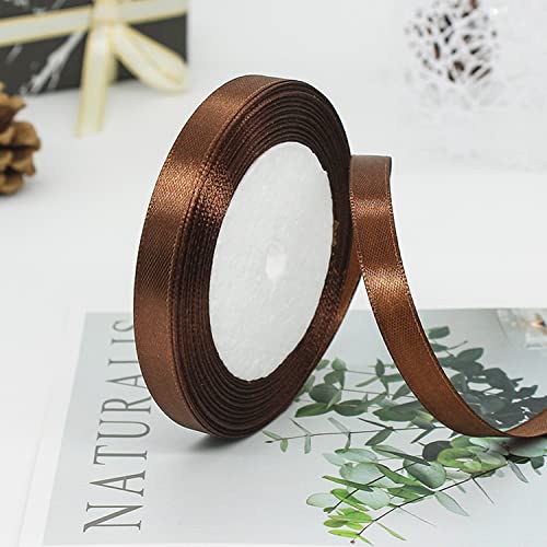 ZHIHUI Satinband Braun 10mm, 22 Meters Dekoration Geschenkband Fein Schleifenband, Stoffband für Luftballons, Hochzeit, Taufe und Geburtstag Geschenke Der Valentinstag Verpackung von Geschenken ZHIHUI Satinband Braun 10mm, 22 Meters Dekoration Geschenkband Fein Schleifenband, Stoffband für Luftballons, Hochzeit, Taufe und Geburtstag Geschenke Der Valentinstag Verpackung von Geschenken von ZHIHUI