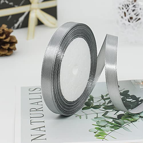 ZHIHUI Satinband Grau 10mm, 22 Meters Dekoration Geschenkband Fein Schleifenband, Stoffband für Luftballons, Hochzeit, Taufe und Geburtstag Geschenke Der Valentinstag Verpackung von Geschenken ZHIHUI Satinband Grau 10mm, 22 Meters Dekoration Geschenkband Fein Schleifenband, Stoffband für Luftballons, Hochzeit, Taufe und Geburtstag Geschenke Der Valentinstag Verpackung von Geschenken von ZHIHUI