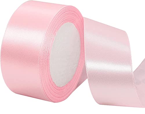 ZHIHUI Satinband Rosa 40mm, 22 Meters Dekoration Geschenkband Fein Schleifenband, Stoffband für Luftballons, Hochzeit, Taufe und Geburtstag Geschenke Der Valentinstag Verpackung von Geschenken von ZHIHUI