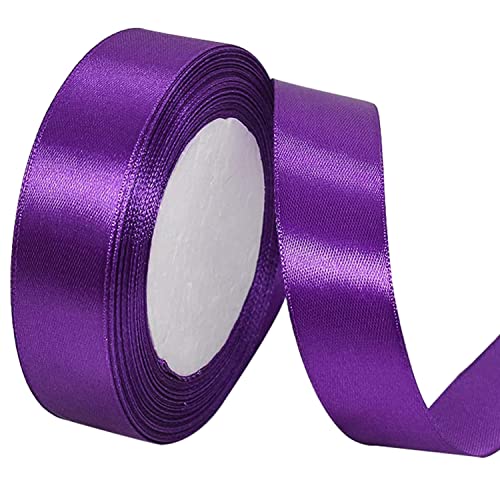 ZHIHUI Satinband Violett 20mm, 22 Meters Dekoration Geschenkband Fein Schleifenband, Stoffband für Luftballons, Hochzeit, Taufe und Geburtstag Geschenke Der Valentinstag Verpackung von Geschenken von ZHIHUI