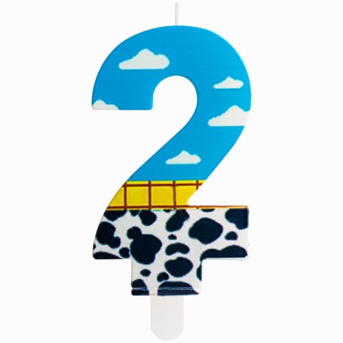 ZHIHUI Spielzeug-inspirierte Game-Story-Geburtstagsdekorationen, blauer Himmel und weiße Wolken-Kuh-Geburtstagszahlenkerzen für Kinder, Jungen und Mädchen, Geburtstagsparty-Dekoration (Nummer 2) von ZHIHUI