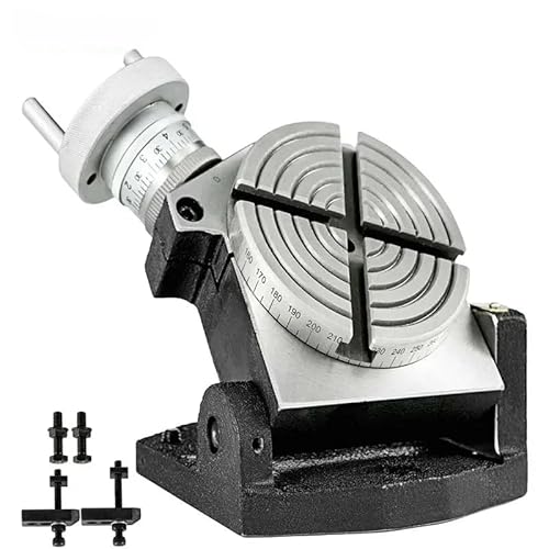 100 mm Horizontale Vertikale Drehtisch 4 Schlitze Drehtisch Frästisch Drehtisch MT-2 für Fräsen für Metallbearbeitung und von ZHIMAI