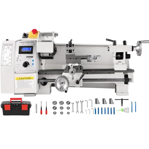 Mini-Metalldrehmaschine, hohe Präzision, 200 x 350 mm, 600 W, professionelle Elektronik, variable Geschwindigkeit, 50 – 2500 U/min, Fräsmaschine, vielseitig für Metallbearbeitung, Bohren Mini-Metalldrehmaschine, hohe Präzision, 200 x 350 mm, 600 W, professionelle Elektronik, variable Geschwindigkeit, 50 – 2500 U/min, Fräsmaschine, vielseitig für Metallbearbeitung, Bohren von ZHIMAI