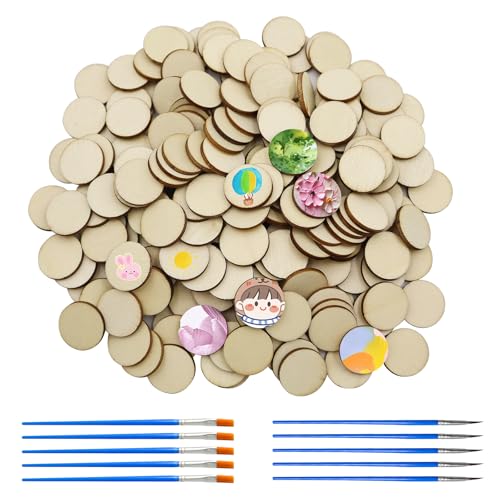 ZHIQIN 500 Stück 20mm Runde Holzscheiben Rund Klein Holz Log Scheiben Natur Holzscheiben zum Basteln Rund Holzplättchen mit Linienstift und Konturenstift für DIY Handwerk Malerei Scrapbooking ZHIQIN 500 Stück 20mm Runde Holzscheiben Rund Klein Holz Log Scheiben Natur Holzscheiben zum Basteln Rund Holzplättchen mit Linienstift und Konturenstift für DIY Handwerk Malerei Scrapbooking von ZHIQIN