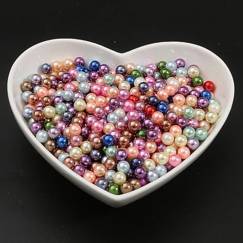 4/5/6/8 mm mit Loch, Kunstperlen, Haarschmuck, Abstandshalter, Kugel, lose runde Perlen, DIY-Armband, Halskette, Quaste, Charms, Damenschmuck, Ohrringe, baumelnd, Zubehör, Dekorationen (Mix 1) von ZHITENG