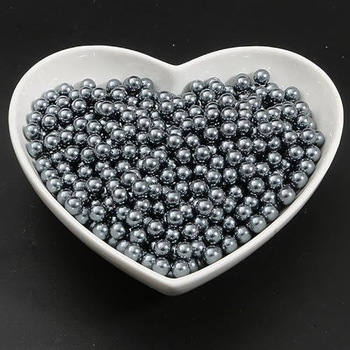4/5/6/8 mm mit Loch, Kunstperlen, Haarschmuck, Abstandshalter, Kugel, lose runde Perlen, DIY-Armband, Halskette, Quaste, Charms, Damenschmuck, Ohrringe, baumelnd, Zubehör, Dekorationen (grau) von ZHITENG
