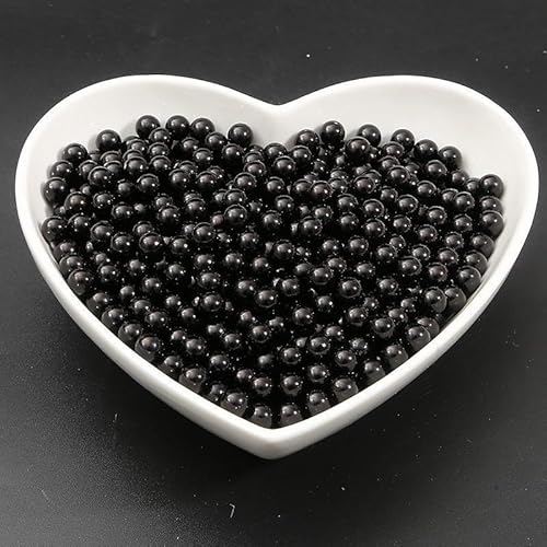 4/5/6/8 mm mit Loch, Kunstperlen, Haarschmuck, Abstandshalter, Kugel, lose runde Perlen, DIY-Armband, Halskette, Quaste, Charms, Damenschmuck, Ohrringe, baumelnd, Zubehör, Dekorationen (schwarz) von ZHITENG