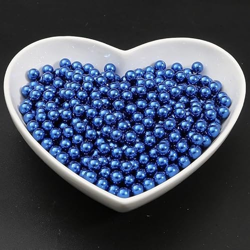 4/5/6/8 mm mit Loch, Kunstperlen, Haarschmuck, Abstandshalter, Kugel, lose runde Perlen, DIY-Armband, Halskette, Quaste, Charms, Damenschmuck, Ohrringe, baumelndes Zubehör, Dekorationen (dunkelblau) von ZHITENG