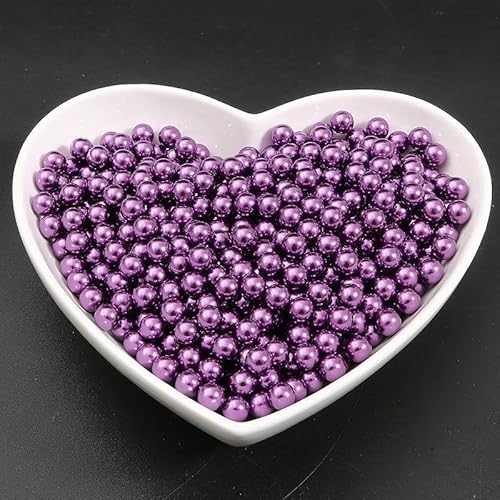 4/5/6/8 mm mit Loch, Kunstperlen, Haarschmuck, Abstandshalter, Kugel, lose runde Perlen, DIY-Armband, Halskette, Quaste, Charms, Damenschmuck, Ohrringe, baumelndes Zubehör, Dekorationen (lila) von ZHITENG