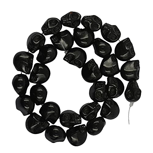 Perlen, geschnitzte Totenkopf-Form, Howlith, Türkis, Naturstein, Schmuck, Bohemian-Stil, Boho-Stil, Vintage, Halskette, Ohrringe, baumelnde Komponenten, Armbänder, Zubehör, DIY (6 x 8 mm, schwarzer Perlen, geschnitzte Totenkopf-Form, Howlith, Türkis, Naturstein, Schmuck, Bohemian-Stil, Boho-Stil, Vintage, Halskette, Ohrringe, baumelnde Komponenten, Armbänder, Zubehör, DIY (6 x 8 mm, schwarzer von ZHITENG