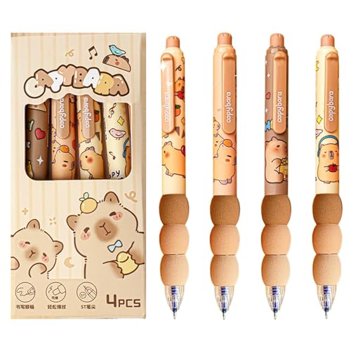 ZHITENG 8 Stück Capybara Stifte, Radierbarer Kugelschreiber Radierbar 0,5 mm Einziehbare Stifte Kawaii Cartoon Capybara Gelschreiber, für Schule Bürobedarf und Studenten Geschenk (Blau) von ZHITENG