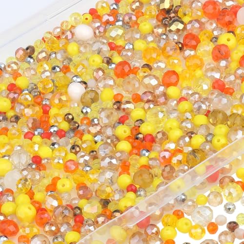 ZHIYUXI 1100 Stück goldene Glasperlen zur Schmuckherstellung, facettierte Kristallperlen für Armbandherstellung, Halsketten, Zubehör ZHIYUXI 1100 Stück goldene Glasperlen zur Schmuckherstellung, facettierte Kristallperlen für Armbandherstellung, Halsketten, Zubehör von ZHIYUXI