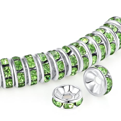 ZHIYUXI Abstandshalter für Armbänder, Halsketten, 10 mm, Grün, 200 Stück von ZHIYUXI