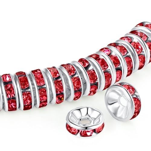 ZHIYUXI Abstandshalter für Armbänder, Halsketten, 10 mm, Rot, 200 Stück von ZHIYUXI
