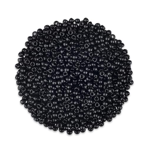 ZHIYUXI Pony-Perlen für Armbänder, 6 x 9 mm, für Zöpfe, Kandi-Perlen zum Basteln, Schwarz, 1000 Stück ZHIYUXI Pony-Perlen für Armbänder, 6 x 9 mm, für Zöpfe, Kandi-Perlen zum Basteln, Schwarz, 1000 Stück von ZHIYUXI