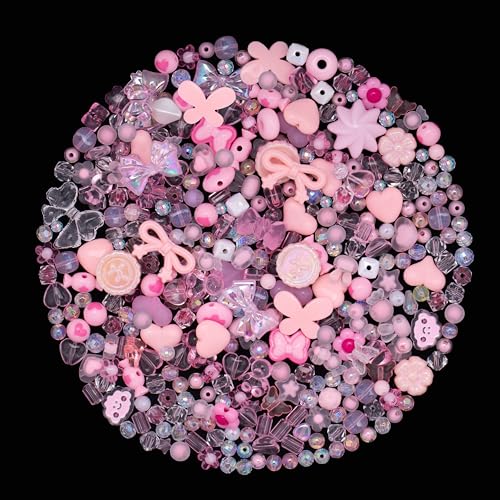 ZHIYUXI Rosa sortierte Acrylperlen für Armbandherstellung, niedliche Perlen zur Schmuckherstellung, Blumenschleife, Schmetterling, Süßigkeiten, Stern, Herz, Gummibärchen, verschiedene Perlen für ZHIYUXI Rosa sortierte Acrylperlen für Armbandherstellung, niedliche Perlen zur Schmuckherstellung, Blumenschleife, Schmetterling, Süßigkeiten, Stern, Herz, Gummibärchen, verschiedene Perlen für von ZHIYUXI