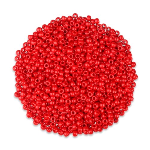 ZHIYUXI Rote Pony-Perlen für Armbänder, 6 x 9 mm, Haarperlen für Zöpfe, Kandi-Perlen zum Basteln, 1000 Stück ZHIYUXI Rote Pony-Perlen für Armbänder, 6 x 9 mm, Haarperlen für Zöpfe, Kandi-Perlen zum Basteln, 1000 Stück von ZHIYUXI