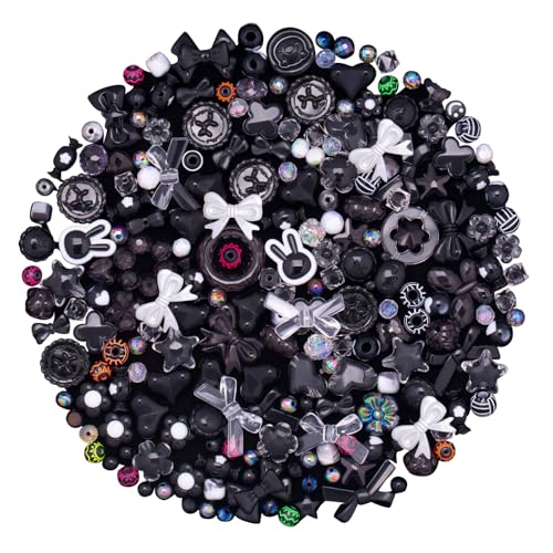 ZHIYUXI Schwarze sortierte Acrylperlen für Armbandherstellung, niedliche Perlen zur Schmuckherstellung, Blumenschleife, Schmetterling, Süßigkeiten, Stern, Herz, Gummibärchen, verschiedene Perlen für ZHIYUXI Schwarze sortierte Acrylperlen für Armbandherstellung, niedliche Perlen zur Schmuckherstellung, Blumenschleife, Schmetterling, Süßigkeiten, Stern, Herz, Gummibärchen, verschiedene Perlen für von ZHIYUXI