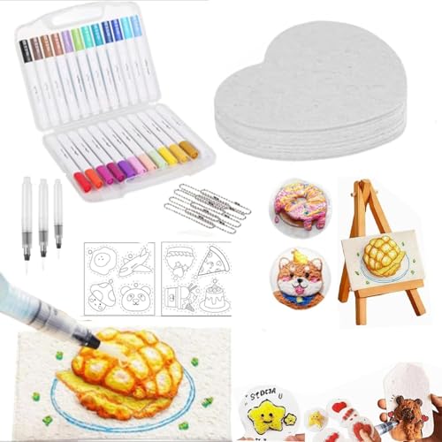 ZHKVAG Magic Puffy Paint, Upgrade 3D Magic Foam Texture Painting Paper Kit, 3D Drawing Canvas Sponge, DIY Bubble Drawing Pens Art Supplies, Puffy Popcorn Texture Painting Kit (10Pcs-A) von ZHKVAG