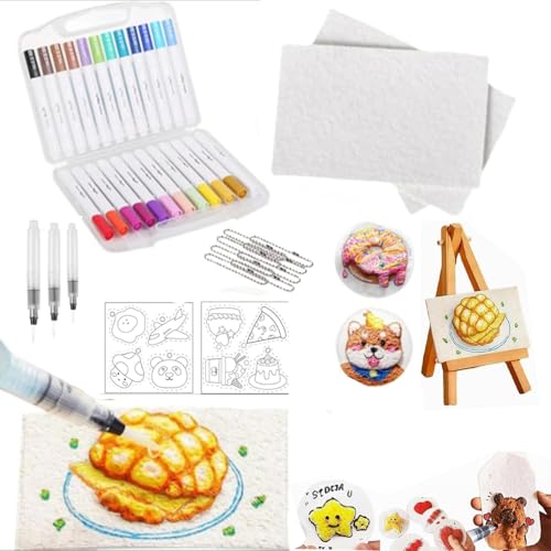 ZHKVAG Magic Puffy Paint, Upgrade 3D Magic Foam Texture Painting Paper Kit, 3D Drawing Canvas Sponge, DIY Bubble Drawing Pens Art Supplies, Puffy Popcorn Texture Painting Kit (10Pcs-C) von ZHKVAG