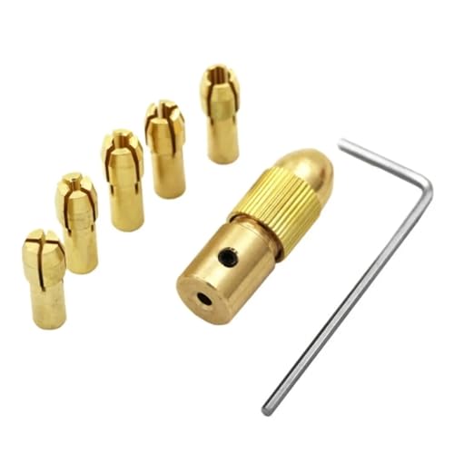 6-teiliges Set, Lochdurchmesser 1,0–3,0 mm, Messing-Mittelschaft, Bohrfutter, kleiner Motor, elektrisches Zubehörwerkzeug(6pc 3.17mm) von ZHLWei