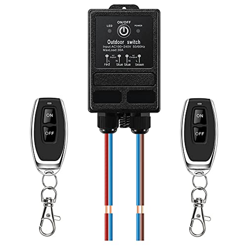 ZHOFONET IP65 wasserdicht Fernbedienung Schalter,AC110v/220v/230v/240v Drahtloser Schalter,40A Relais Funk RF-Schalter mit 328ft Long Range,für Rolltorschleusen,Leuchten und Diebstahl warnanlagen ZHOFONET IP65 wasserdicht Fernbedienung Schalter,AC110v/220v/230v/240v Drahtloser Schalter,40A Relais Funk RF-Schalter mit 328ft Long Range,für Rolltorschleusen,Leuchten und Diebstahl warnanlagen von ZHOFONET