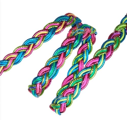 10 mm geflochtener Zopfborte, Polyester, gewebt, dekorativer Stoffbesatz zum Nähen und Basteln, bunt, 11 Meter 10 mm geflochtener Zopfborte, Polyester, gewebt, dekorativer Stoffbesatz zum Nähen und Basteln, bunt, 11 Meter von ZHONGJIUYUAN