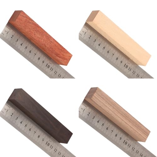 120 x 20 x 20 mm Naturholz, blanko, unlackierter Holzstab, unlackierter vorgebohrter Holzstift für Bastelstift, Griffteile (Set A Farbe), 4 Farben von ZHONGJIUYUAN