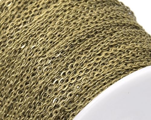 2 mm Edelstahlkette, 304 Edelstahlkette, flache Gliederkette für Bastelarbeiten, 20 m, Bronze 2 mm Edelstahlkette, 304 Edelstahlkette, flache Gliederkette für Bastelarbeiten, 20 m, Bronze von ZHONGJIUYUAN