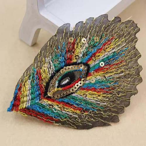Aufnäher mit Pfauenmotiv, bunt, fein bestickt, Applikationen, Mantel, Hüte, Dekoration, Abzeichen, bedruckt, gestreift, Regenbogenfarben, 10 Stück Aufnäher mit Pfauenmotiv, bunt, fein bestickt, Applikationen, Mantel, Hüte, Dekoration, Abzeichen, bedruckt, gestreift, Regenbogenfarben, 10 Stück von ZHONGJIUYUAN
