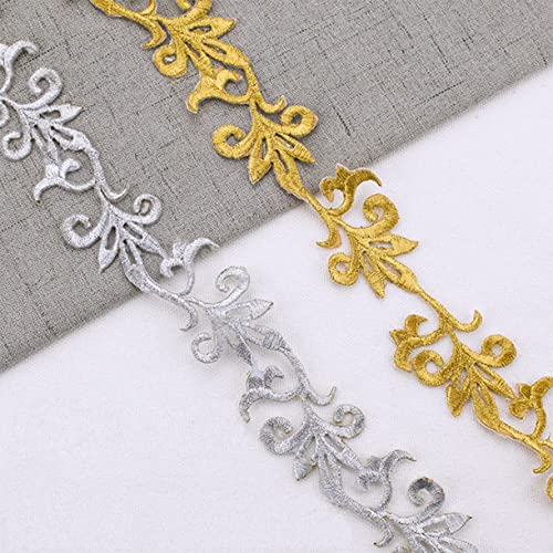 Bestickte Spitze für Cosplay-Kleider, Applikationen zum Aufbügeln, europäische Vintage-Borte, DIY-Kleidungsborte, 2 Farben, 4 Meter pro Farbe, insgesamt 8 Meter von ZHONGJIUYUAN