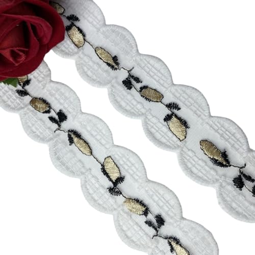 Bestickte Spitzenbordüre, Stoff, DIY, handgefertigte Bastelmaterialien, Nähen, Kleidung, Zubehör, (Breite: 4 cm), 20 Meter von ZHONGJIUYUAN