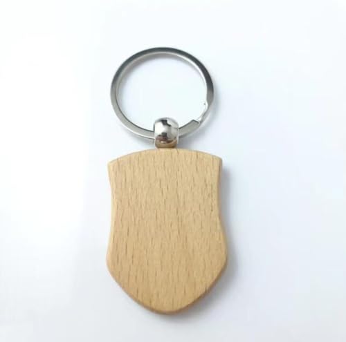 Blanko Schlüsselanhänger aus Holz, Gravur, Rohlinge (Schildform), 40 Stück von ZHONGJIUYUAN