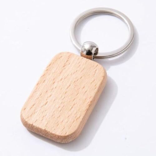 Blanko-Schlüsselanhänger aus Holz, Gravur, Rohlinge (runde Ecke, rechteckige Form), 40 Stück von ZHONGJIUYUAN