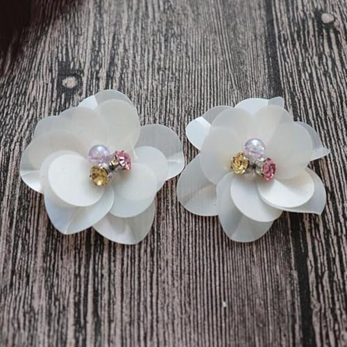 Blumenapplikation, Kristall-Perlen-Mix, Blumen-Applikation, zum Aufnähen, für Kleidung, Zubehör, Stoff, Stirnband, Dekoration, weiß, 4,5 cm, 10 Stück Blumenapplikation, Kristall-Perlen-Mix, Blumen-Applikation, zum Aufnähen, für Kleidung, Zubehör, Stoff, Stirnband, Dekoration, weiß, 4,5 cm, 10 Stück von ZHONGJIUYUAN