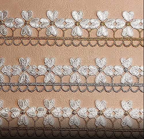 Blumenspitzenborte, besticktes Blumenband, Stoff, Hochzeit, DIY, Kleid, Nähzubehör, (Breite: 3,5 cm), 9,1 m von ZHONGJIUYUAN