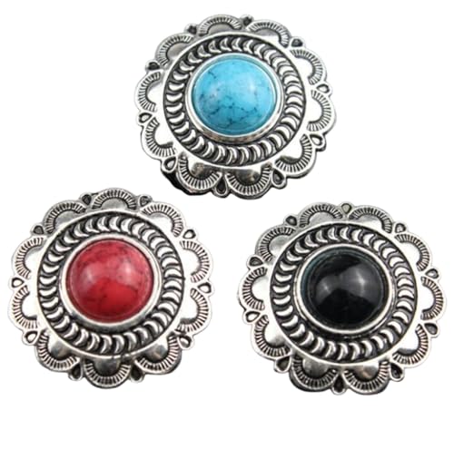 Dekorative Concho-Knöpfe, Kunsttürkis, indischer Charm, Schraubverschluss, Lederhandwerk, 3 Stück Dekorative Concho-Knöpfe, Kunsttürkis, indischer Charm, Schraubverschluss, Lederhandwerk, 3 Stück von ZHONGJIUYUAN