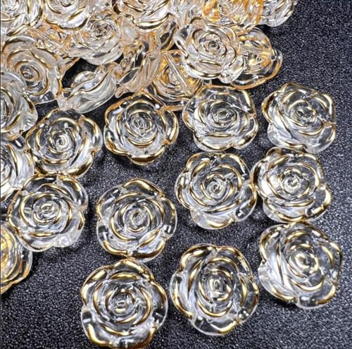 Dekorative Rosen-Knöpfe aus Kunstharz, 25 mm, 100 Stück Dekorative Rosen-Knöpfe aus Kunstharz, 25 mm, 100 Stück von ZHONGJIUYUAN